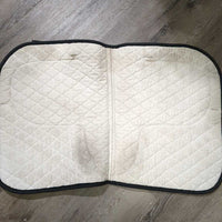 Thick Quilt Dressage Saddle Pad, tabs *vgc, clean, hairy, faded, rubs, puckers, dingy underside
