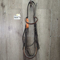 Rsd Bridle, Braided Reins *gc/vgc, clean, mnr dirty, residue, stains, rubs & scuffs, dry, stiff, twists
