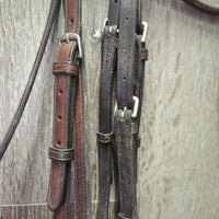 Rsd Bridle, Braided Reins *gc/vgc, clean, mnr dirty, residue, stains, rubs & scuffs, dry, stiff, twists
