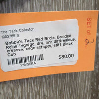 Rsd Bridle, Braided Reins *vgc/gc, dry, mnr dirt/residue, creases, edge scrapes, stiff

