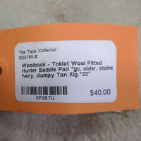 Wool Fitted Hunter Saddle Pad *gc, older, stains, hairy, clumpy, edge rubs
