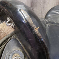 16" XW Big Horn Synthetic & Leather Endurance Saddle, 1 latigo, 1 off-billet, 2 laces, Plastic Stirrups, 2 Fender Hobbles Serial #: 116
