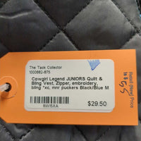 JUNIORS Quilt & Bling Vest, Zipper, embroidery, bling *xc, mnr puckers
