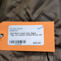 Lined Vest, Zipper *vgc, mnr pocket residue
