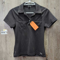 SS Polo Shirt, 1/4 Button Up *vgc, mnr hair, linty & faded?
