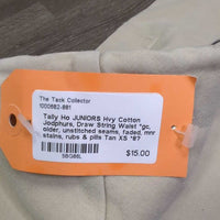 JUNIORS Hvy Cotton Jodphurs, Draw String Waist *gc, older, unstitched seams, faded, mnr stains, rubs & pills
