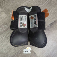Open Front Boots, velcro *gc/fair, clean, rubs, scrapes, residue, hairy, older, snags, fray, thread
