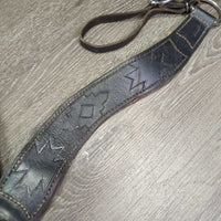 Soft Fleece Lined Stamped Western Breastcollar, snap *gc, clean, dirty, stains, clumpy, hairy, older, scrapes, xholes
