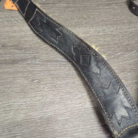 Soft Fleece Lined Stamped Western Breastcollar, snap *gc, clean, dirty, stains, clumpy, hairy, older, scrapes, xholes
