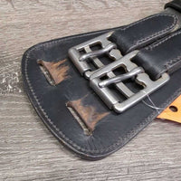 Padded Leather Short - Dressage Girth, 2x els *vgc, mnr hair, dirt & rubs
