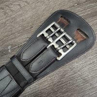 Padded Leather Short - Dressage Girth, 2x els *vgc, mnr hair, dirt & rubs
