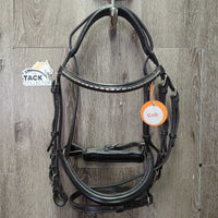 Rsd/Padded Monocrown Dressage Bridle, Crank, Flash *xc/like new, clean, twists, bends, scuffs, mismatched?
