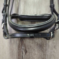 Rsd/Padded Monocrown Dressage Bridle, Crank, Flash *xc/like new, clean, twists, bends, scuffs, mismatched?
