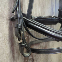 Rsd/Padded Monocrown Dressage Bridle, Crank, Flash *xc/like new, clean, twists, bends, scuffs, mismatched?
