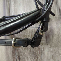 Rsd/Padded Monocrown Dressage Bridle, Crank, Flash *xc/like new, clean, twists, bends, scuffs, mismatched?
