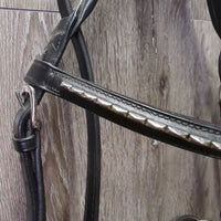 Rsd/Padded Monocrown Dressage Bridle, Crank, Flash *xc/like new, clean, twists, bends, scuffs, mismatched?
