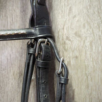 Rsd/Padded Monocrown Dressage Bridle, Crank, Flash *xc/like new, clean, twists, bends, scuffs, mismatched?
