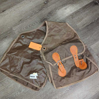Hvy Nylon Saddle Trail Bags, Buckles *gc, older, dirt, stains, rust, bubbles, edge rubs
