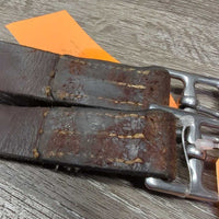 Thick Stirrup Leathers *vgc, clean, dents, bent, older
