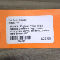 Thick Wide Stirrup Leathers *vgc, clean, scratches, dents, creases, xholes, older
