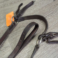 Flat Adjustable Breastplate, straps, snaps *gc/fair, older, rust, dry, creases, dents, rubs, xholes, clean, stiff
