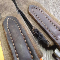 Padded Leather Girth, 1x els *gc/fair, rubs, scrapes, deep creases, older, rust, els: rubs, frays & torn
