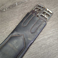 Padded Leather Girth, 1x els *gc/fair, rubs, scrapes, deep creases, older, rust, els: rubs, frays & torn
