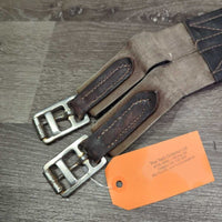 Padded Leather Girth, 1x els *gc/fair, rubs, scrapes, deep creases, older, rust, els: rubs, frays & torn
