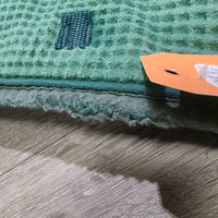 Quilt Waffle Jumper Pad, piping *gc/fair, clean, cut loops, v. faded, holey edges, mnr puckers, threads, stains, rubs, pills
