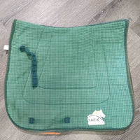 Quilt Waffle Jumper Pad, piping *gc/fair, clean, cut loops, v. faded, holey edges, mnr puckers, threads, stains, rubs, pills
