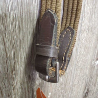 Rsd Padded Bridle, Cotton Web Reins *gc/fair, NO Noseband, v.dry, v.stiff, frays, threads, creases
