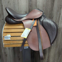17 W *5.5" Flair All Purpose, Stirrup Leathers, Blue/Green Fleece Saddle Cover, Synthetic Wool Flocking, Rear Gusset Panel, Xlong & Large Front & Back Pencil Rolls, Flaps: 15"L x 13"W
