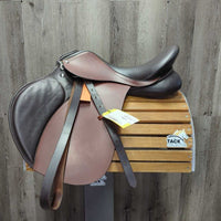 17 W *5.5" Flair All Purpose, Stirrup Leathers, Blue/Green Fleece Saddle Cover, Synthetic Wool Flocking, Rear Gusset Panel, Xlong & Large Front & Back Pencil Rolls, Flaps: 15"L x 13"W

