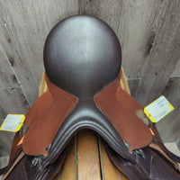 17 W *5.5" Flair All Purpose, Stirrup Leathers, Blue/Green Fleece Saddle Cover, Synthetic Wool Flocking, Rear Gusset Panel, Xlong & Large Front & Back Pencil Rolls, Flaps: 15"L x 13"W
