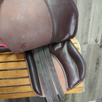 17 W *5.5" Flair All Purpose, Stirrup Leathers, Blue/Green Fleece Saddle Cover, Synthetic Wool Flocking, Rear Gusset Panel, Xlong & Large Front & Back Pencil Rolls, Flaps: 15"L x 13"W
