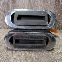 Wide Light Stirrup Irons, grips *vgc, clean, pitted/bubbled, scrapes, scratches
