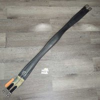 Narrow Padded Leather Girth, 1x els *vgc, clean, mnr stains, hairy seams & creases, older?
