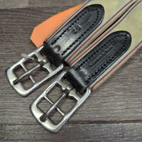 Narrow Padded Leather Girth, 1x els *vgc, clean, mnr stains, hairy seams & creases, older?
