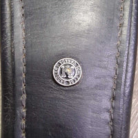 Padded Leather Short - Dressage Girth, 2x els *vgc, clean, older, mnr creases & rubs
