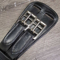 Padded Leather Short - Dressage Girth, 2x els *vgc, clean, older, mnr creases & rubs
