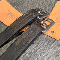 Pr Stirrup Leathers *gc, clean, stains, xholes, UNEVEN, stretched, sticky
