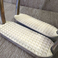 Hvy Fine Stirrup Irons, grips *gc, clean, rubs, scratches, chipped grips, stains, scrapes
