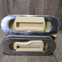Hvy Fine Stirrup Irons, grips *gc, clean, rubs, scratches, chipped grips, stains, scrapes
