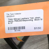 Thick Stirrup Leathers *fair, clean, dents, PEELED/Separating
