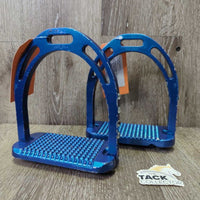 Pr Metal Wide Base Stirrup Irons, bling *gc, clean, mnr dirt, rubs, scuffs, missing bling, bubbled, chipped
