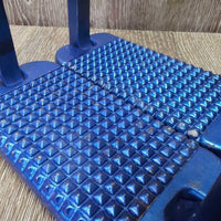 Pr Metal Wide Base Stirrup Irons, bling *gc, clean, mnr dirt, rubs, scuffs, missing bling, bubbled, chipped
