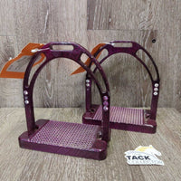 Pr Metal Wide Base Stirrup Irons, bling *gc, clean, missing bling, chipped paint, mnr residue, scuffs, rubs
