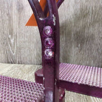 Pr Metal Wide Base Stirrup Irons, bling *gc, clean, missing bling, chipped paint, mnr residue, scuffs, rubs
