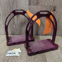 Pr Metal Wide Base Stirrup Irons, bling *gc, clean, missing bling, chipped paint, mnr residue, scuffs, rubs
