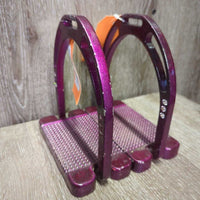 Pr Metal Wide Base Stirrup Irons, bling *gc, clean, missing bling, chipped paint, mnr residue, scuffs, rubs
